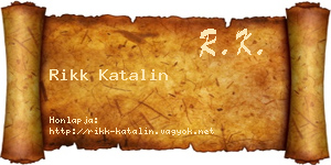 Rikk Katalin névjegykártya